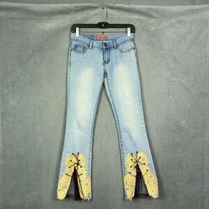 Vintage Y2K Jeans Womens Size 27 Flare Low Rise Fairycore Lace Bratz